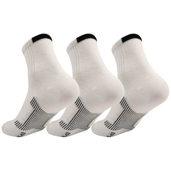 3 Paar Herren Sport Sneaker Socken Quarter Socks Kurzsocken Halbsocken Ecru/43-46