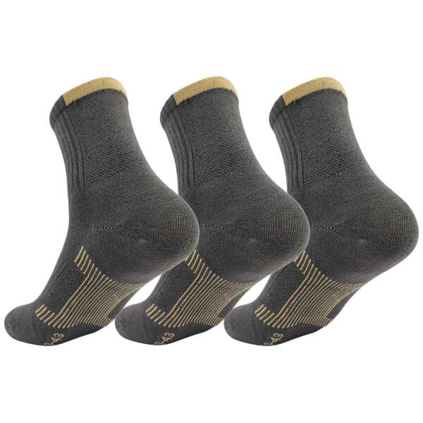 3 Paar Herren Sport Sneaker Socken Quarter Socks Kurzsocken Halbsocken Grau/40-43