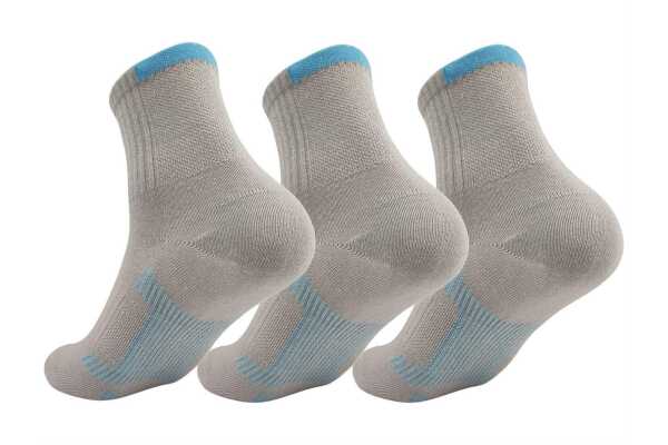 3 Paar Herren Sport Sneaker Socken Quarter Socks Kurzsocken Halbsocken Hellgrau/43-46