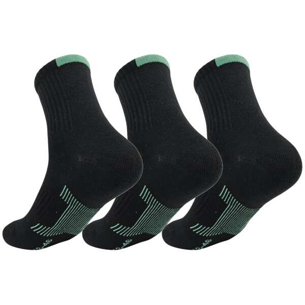3 Paar Herren Sport Sneaker Socken Quarter Socks Kurzsocken Halbsocken Schwarz/43-46