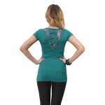 Damen Longshirt Spitzeneinsatz am Rücken Gr. S/M;