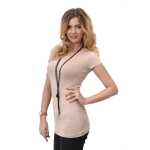 Damen Longshirt Spitzeneinsatz am Rücken Gr. S/M;