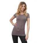 Damen Longshirt Spitzeneinsatz am Rücken Gr. S/M;