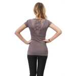 Damen Longshirt Spitzeneinsatz am Rücken Gr. S/M;
