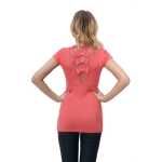 Damen Longshirt Spitzeneinsatz am Rücken Gr. S/M;