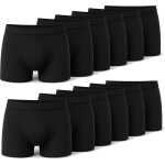 Boxershorts Herren Retroshorts Unterwäsche Unterhosen Baumwolle; 12x Schwarz M