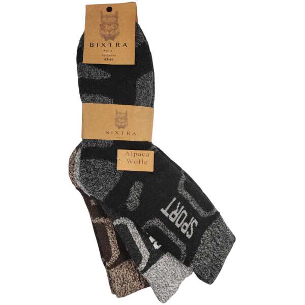 3 Paar Alpaka Socken Wollsocken Herren Wintersocken,  Mix4/43-46