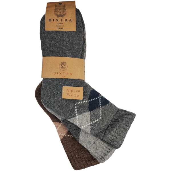 3 Paar Alpaka Socken Wollsocken Herren Wintersocken,  Mix5/39-42
