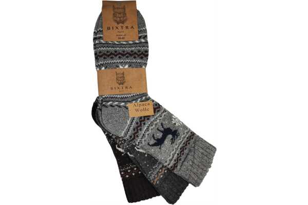 3 Paar Alpaka Socken Wollsocken Herren Wintersocken,  Mix10/39-42