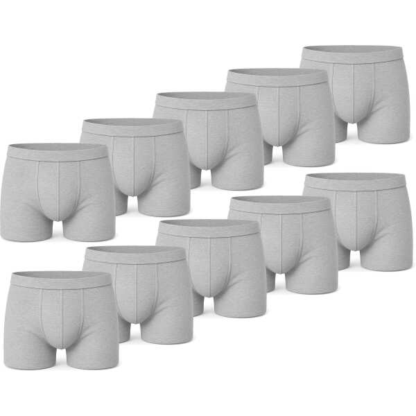 Herren Boxer Shorts Set – Baumwolle,  Grau-Meliert L 10