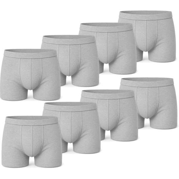 Herren Boxer Shorts Set – Baumwolle,  Grau-Meliert L 8