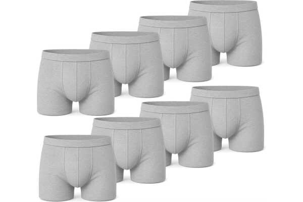 Herren Boxer Shorts Set – Baumwolle,  Grau-Meliert M 8