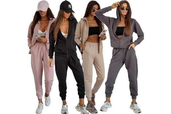 Damen Jogginganzug Hoodie & Hose, Made in EU, S - XL