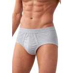 Herren Slip Unterhose 4er Pack aus 100 % Baumwolle mit Eingriff – Bequeme Herrenunterwäsche Graumeliert/XL