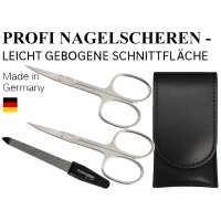 Solingen Nagelschere 2er Set mit Lederetui & Nagelfeile 9 cm Made in Germany