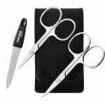 Solingen Nagelschere 2er Set mit Lederetui & Nagelfeile 9 cm Made in Germany