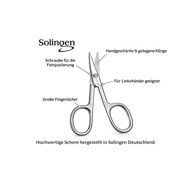 Solingen* Maniküre-Set mit Nagelschere & Feile – Echtleder-Etui Made in Germany