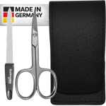 Solingen* Maniküre-Set mit Nagelschere & Feile – Echtleder-Etui Made in Germany