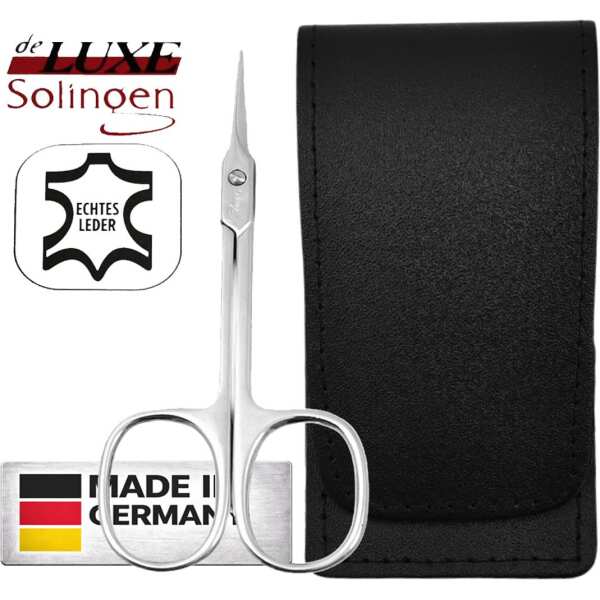Solingen Turmspitze Schere mit Echt-Leder Etui – Made in Germany