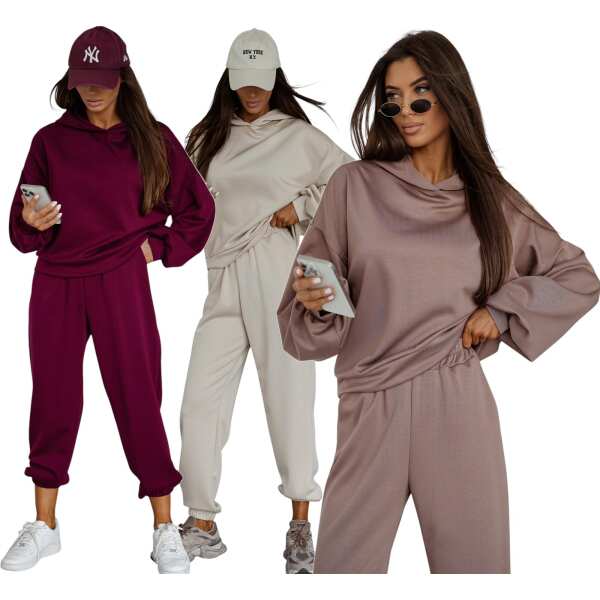 Jogginganzug Damen Trainingsset OVERSIZE – Hoodie & Jogginghose bequem