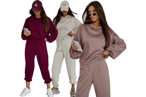 Jogginganzug Damen Trainingsset OVERSIZE – Hoodie & Jogginghose bequem