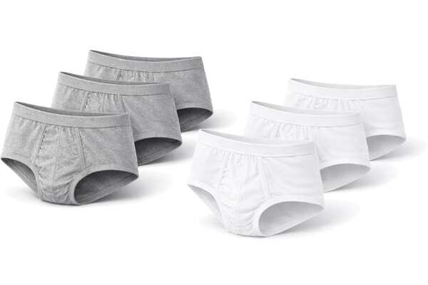 Herren Slips 3er Pack 100% Baumwolle ohne Gummi atmungsaktiv, Gr. M - XL