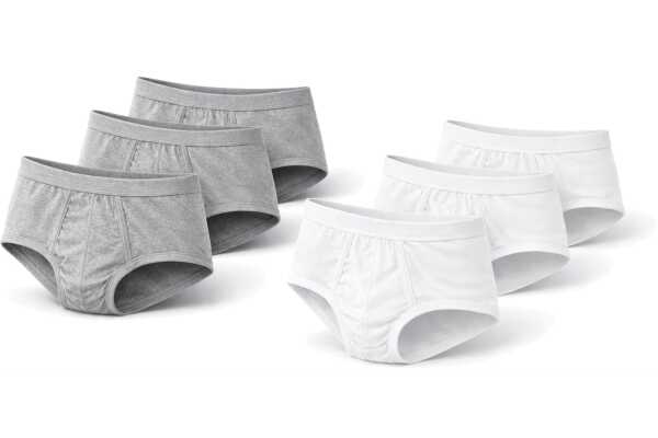 Herren Slips 3er Pack 100% Baumwolle ohne Gummi atmungsaktiv, Gr. M - XL