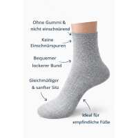 Damen Socken 12 Paar Baumwolle ohne Gummidruck Komfortbund, atmungsaktiv weich Alltag