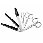 Maniküre Pediküre Set 12-teilig Solingen Qualität Made in Germany – Nagelpflege Set mit Etui Kunstleder Kroko