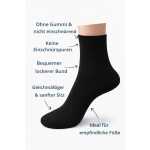 12 Paar Socken Damen & Herren Baumwolle – ohne Gummi, nicht einschneidend, bequemer Bund, rutschfest Schwarz/39-42