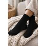 12 Paar Socken Damen & Herren Baumwolle – ohne Gummi, nicht einschneidend, bequemer Bund, rutschfest Schwarz/39-42