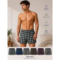 Herren Boxershorts 6er Pack 100% Baumwolle –...