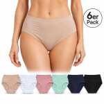 Damen Taillenslips 6er Pack mit Spitze High Waist...