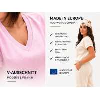 Damen Zweiteiler Set V-Ausschnitt – bequemes...