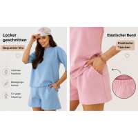 Damen Zweiteiler Set Shorts & Shirt – Sommer Outfit bequem & modern, S/M L/XL