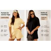 Damen Zweiteiler Set Shorts & Shirt – Sommer Outfit bequem & modern, S/M L/XL
