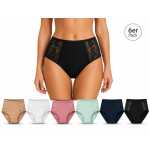 Damen Slips 6er Pack mit Spitze, elastisch & bequem,...