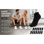 12 Paar Sneaker Socken Damen Herren Baumwolle ohne Naht