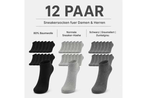 Unisex Sneakersocken Damen Herren Baumwolle, Sneaker Socken,