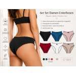 6er Set Damen Slips Baumwolle Unterhosen weich...
