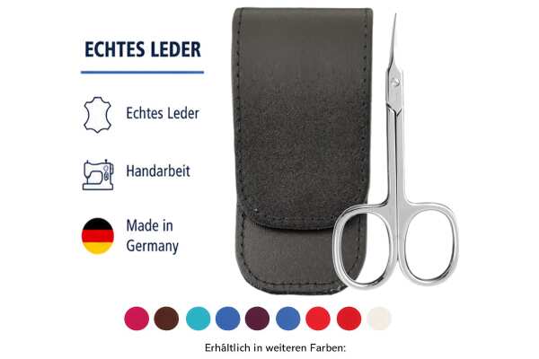 Solingen Turmspitzschere Nagelhautschere mit Echtleder Etui Made in Germany