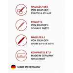 Maniküre Set Solingen 3-teilig mit Nagelschere, Pinzette & Saphirnagelfeile Made in Germany