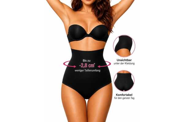 Damen Shapewear Slip High Waist Bauchweg Miederhose Schwarz figurformend
