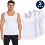 Herren Unterhemden 3er-Pack Weiß – 100%...