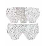 Damen Taillenslip 5er-Pack aus 100 % Baumwolle, Stickerei...