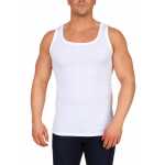 Herren Unterhemden 6er Pack Feinripp 100% Baumwolle, Weiß M bis 4XL