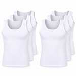 Herren Unterhemden 6er Pack Feinripp 100% Baumwolle, Weiß M bis 4XL
