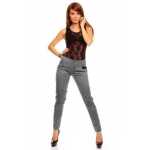 Damen Elegant Chino Urban Stoffhose Skinny Röhre Hose mit Taschen Röhrenhose;