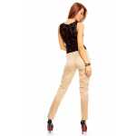 Damen Elegant Chino Urban Stoffhose Skinny Röhre Hose mit Taschen Röhrenhose;