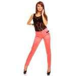 Damen Elegant Chino Urban Stoffhose Skinny Röhre Hose mit Taschen Röhrenhose;